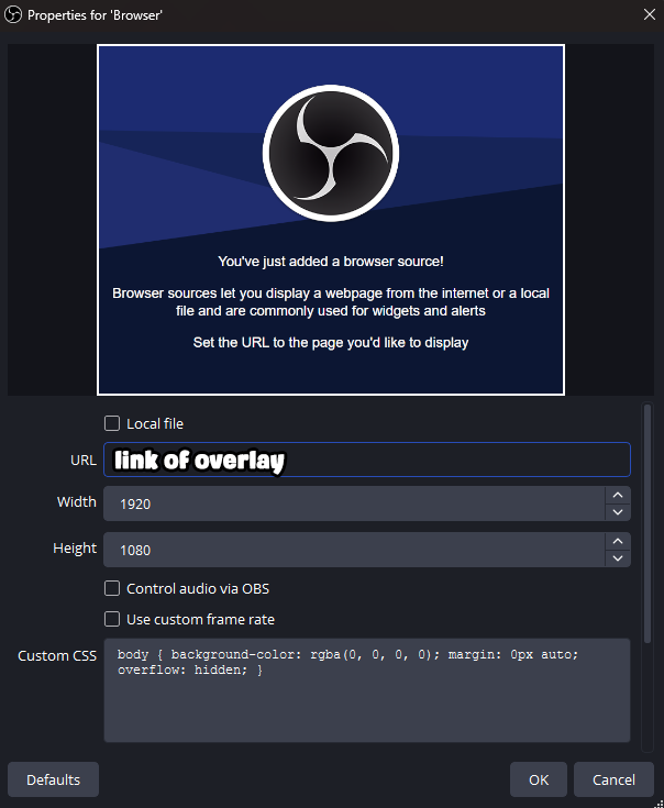 OBS browser